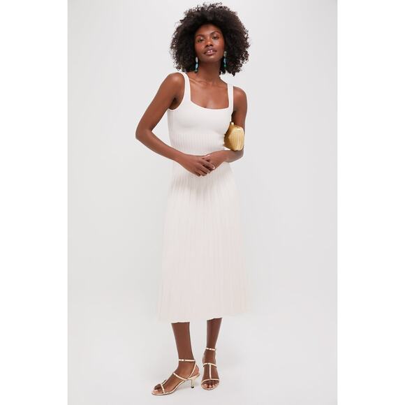 STAUD Ecru Ellison Cream Knit Maxi Dress NWT S Retail $295 - Picture 7 of 7